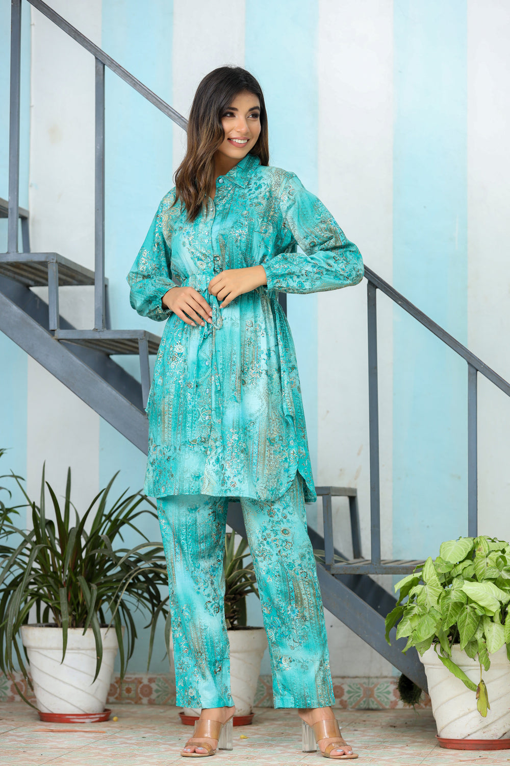 Green Printed Co-ord Set