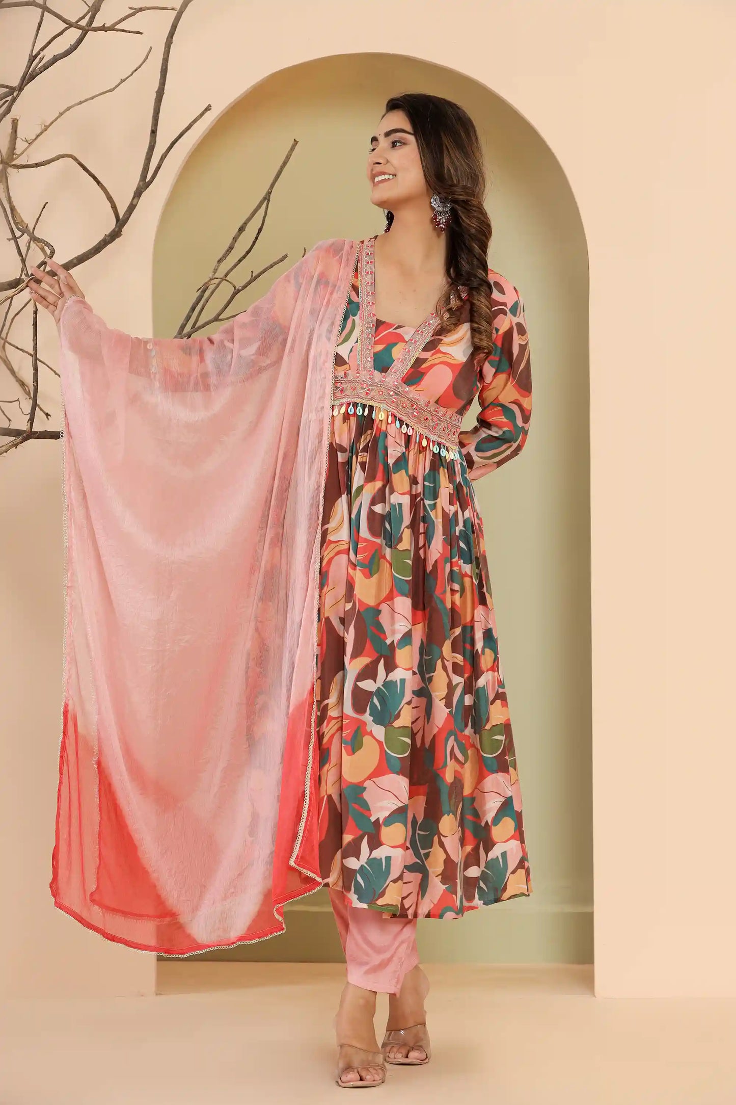 Pink Cowri A-Line Suit