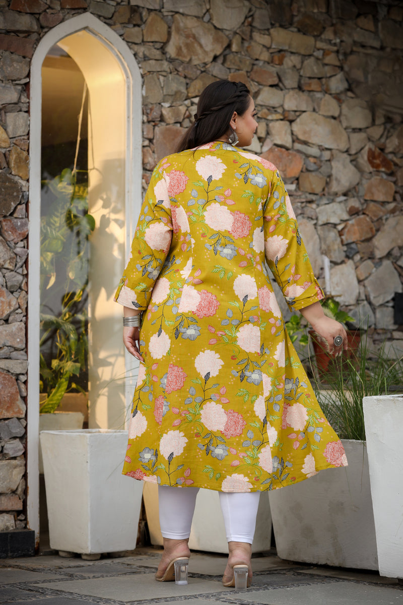 Meadow Delight Plus Size Cotton Flex Kurti
