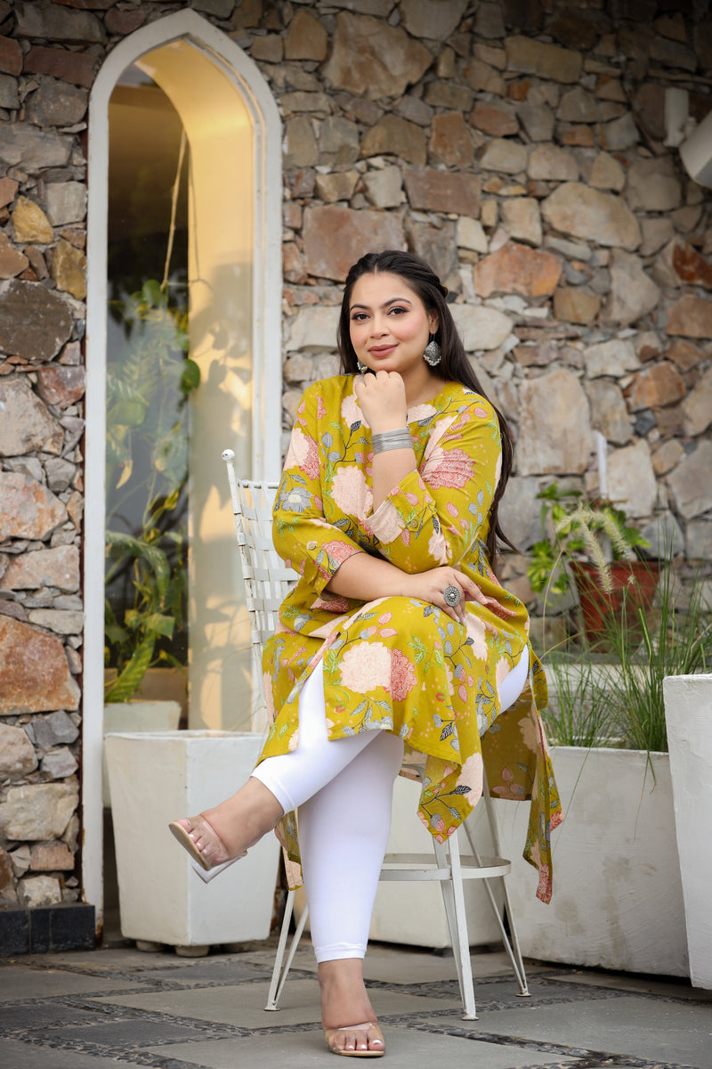 Meadow Delight Plus Size Cotton Flex Kurti