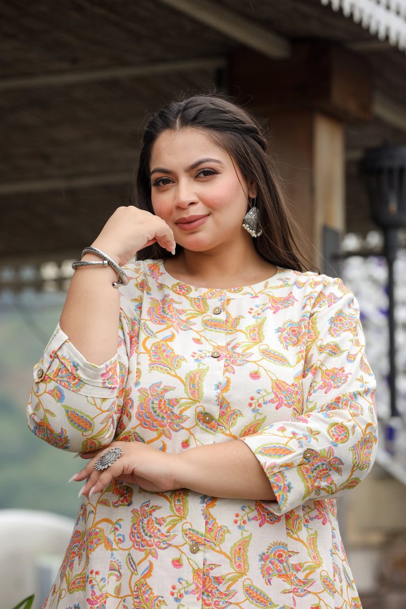 Multicolor Muse Plus Size Cotton Flex Kurti