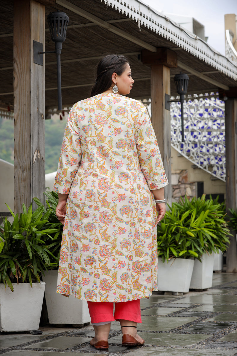 Multicolor Muse Plus Size Cotton Flex Kurti