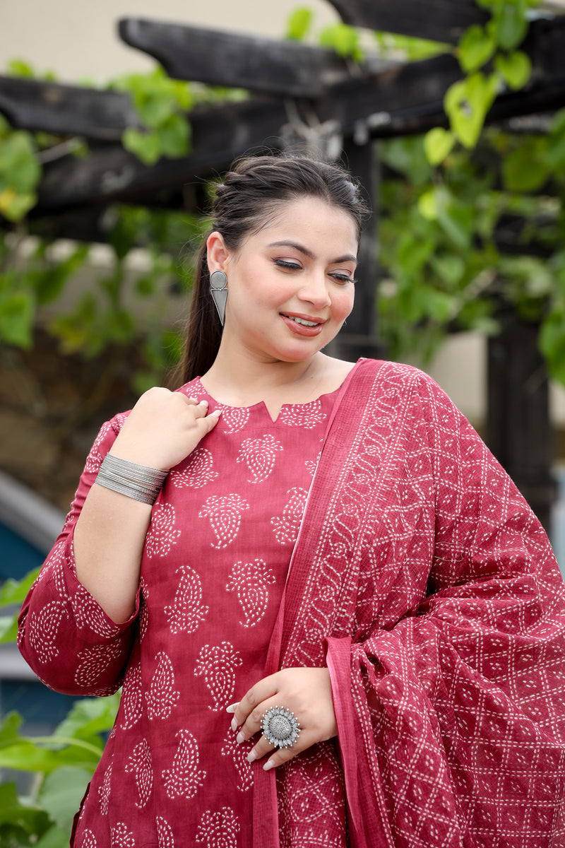 Rani Buta Plus Size Straight Suit Set