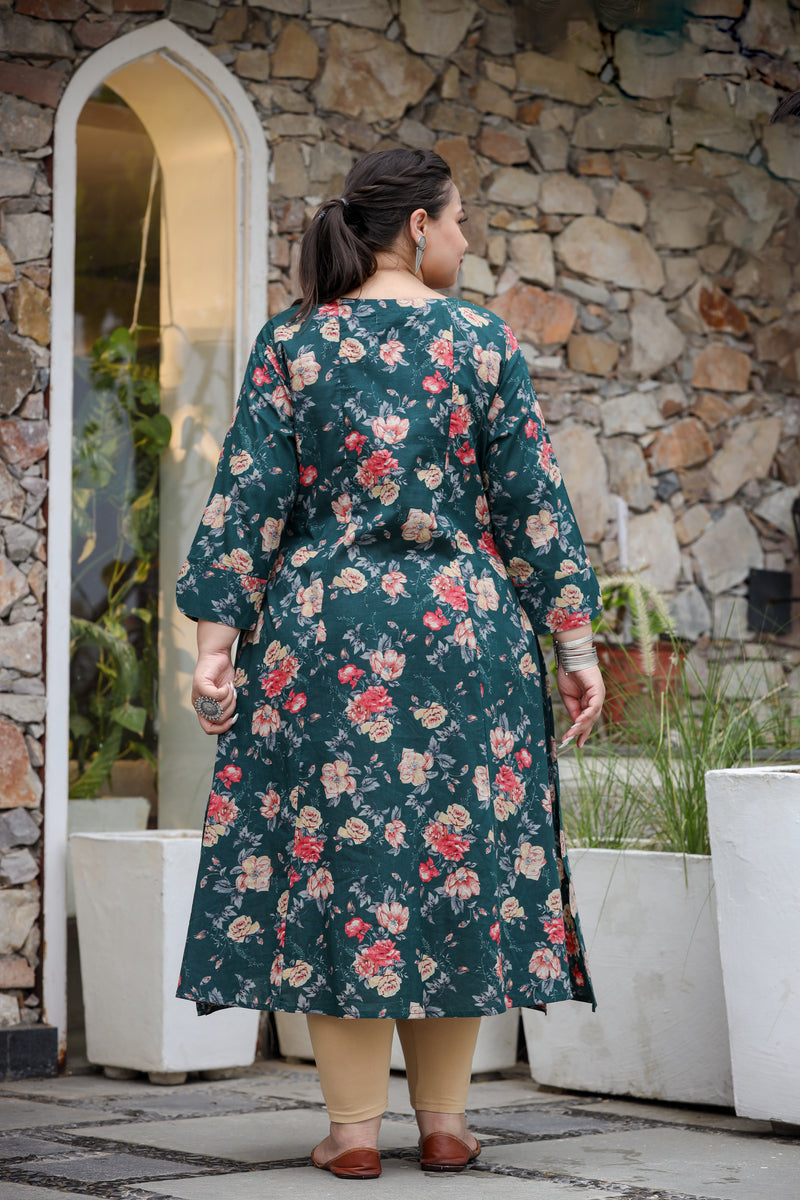 Enchanted forest Plus Size Cotton Kurti