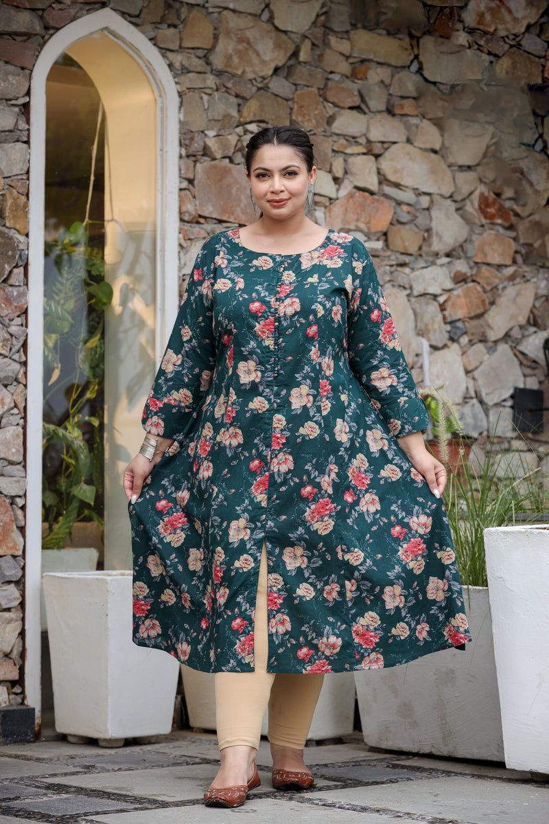 Enchanted forest Plus Size Cotton Kurti