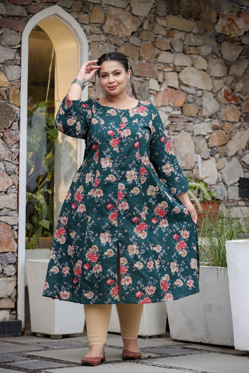 Enchanted forest Plus Size Cotton Kurti