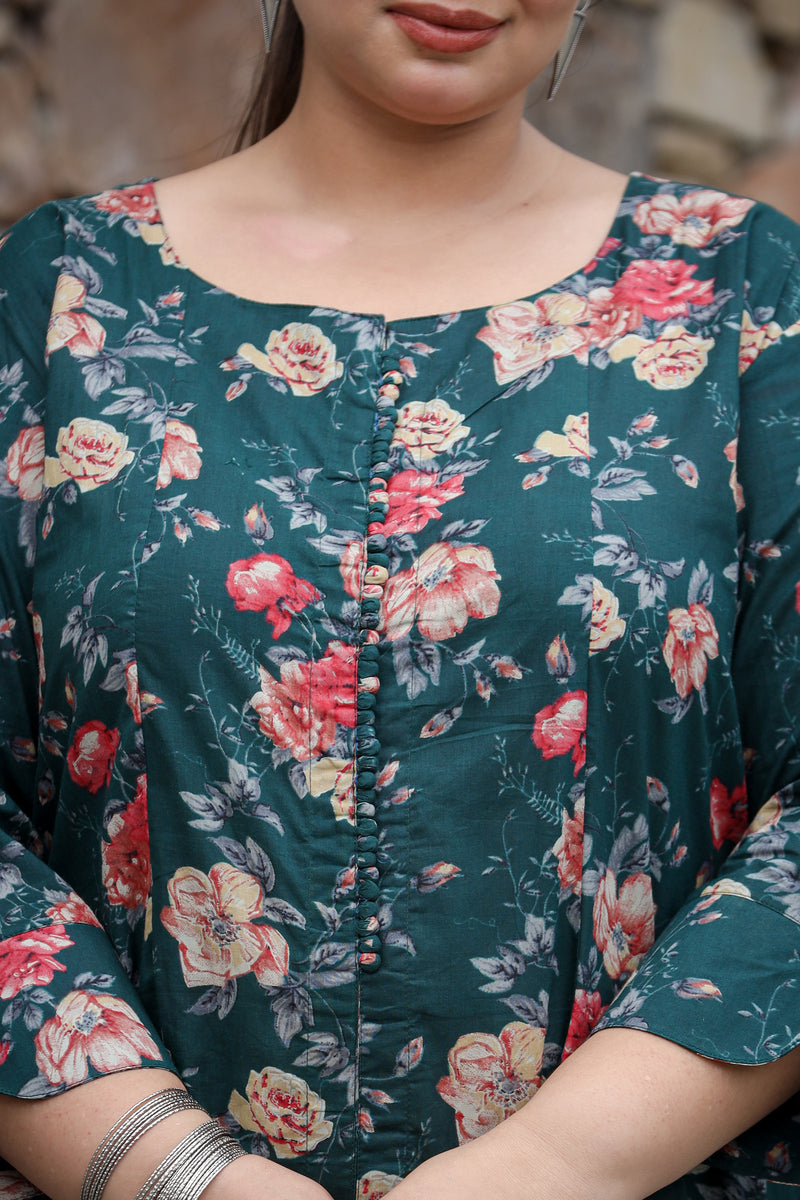 Enchanted forest Plus Size Cotton Kurti