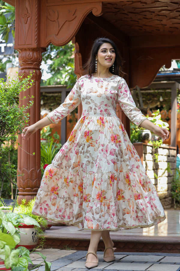 Orange Pink Patta Dress