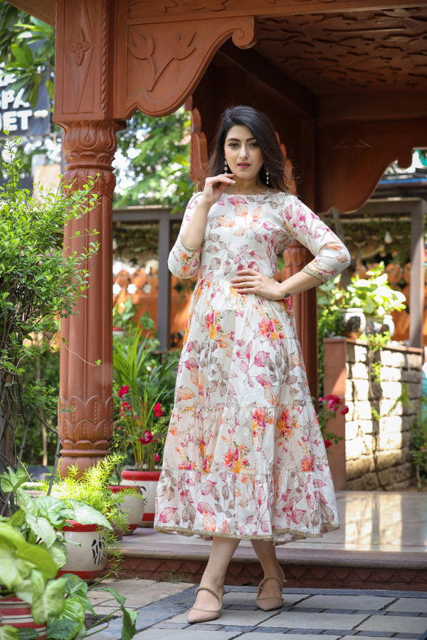 Orange Pink Patta Dress