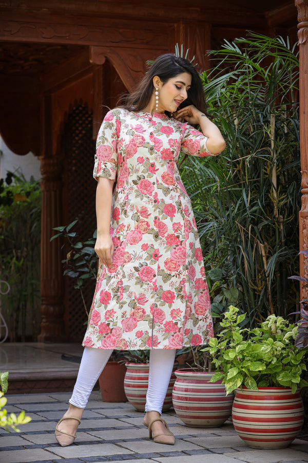 Pink Malang A-Line Kurti