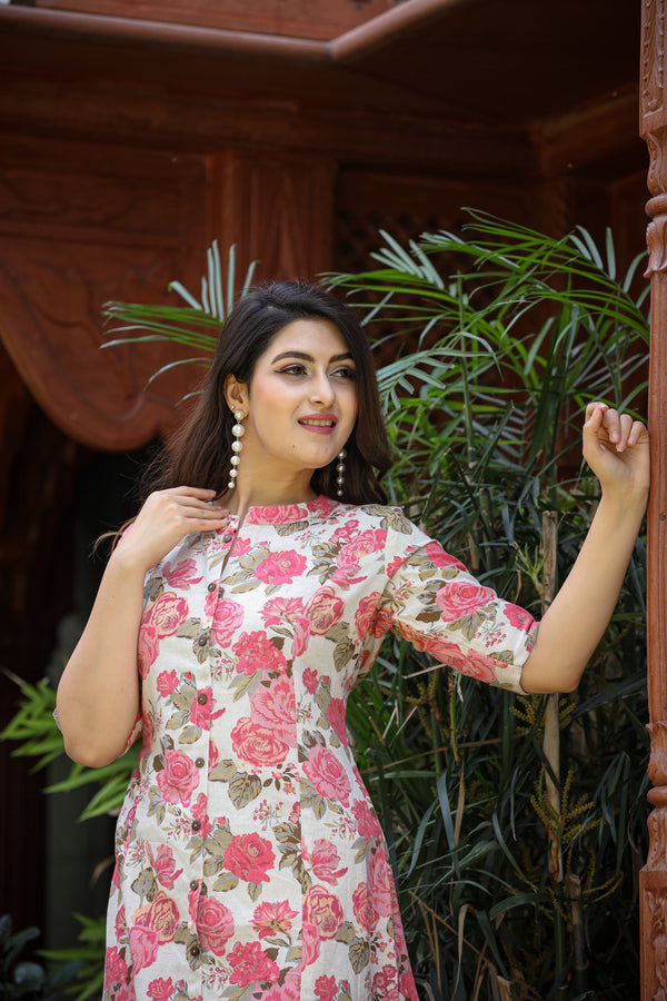 Pink Malang A-Line Kurti