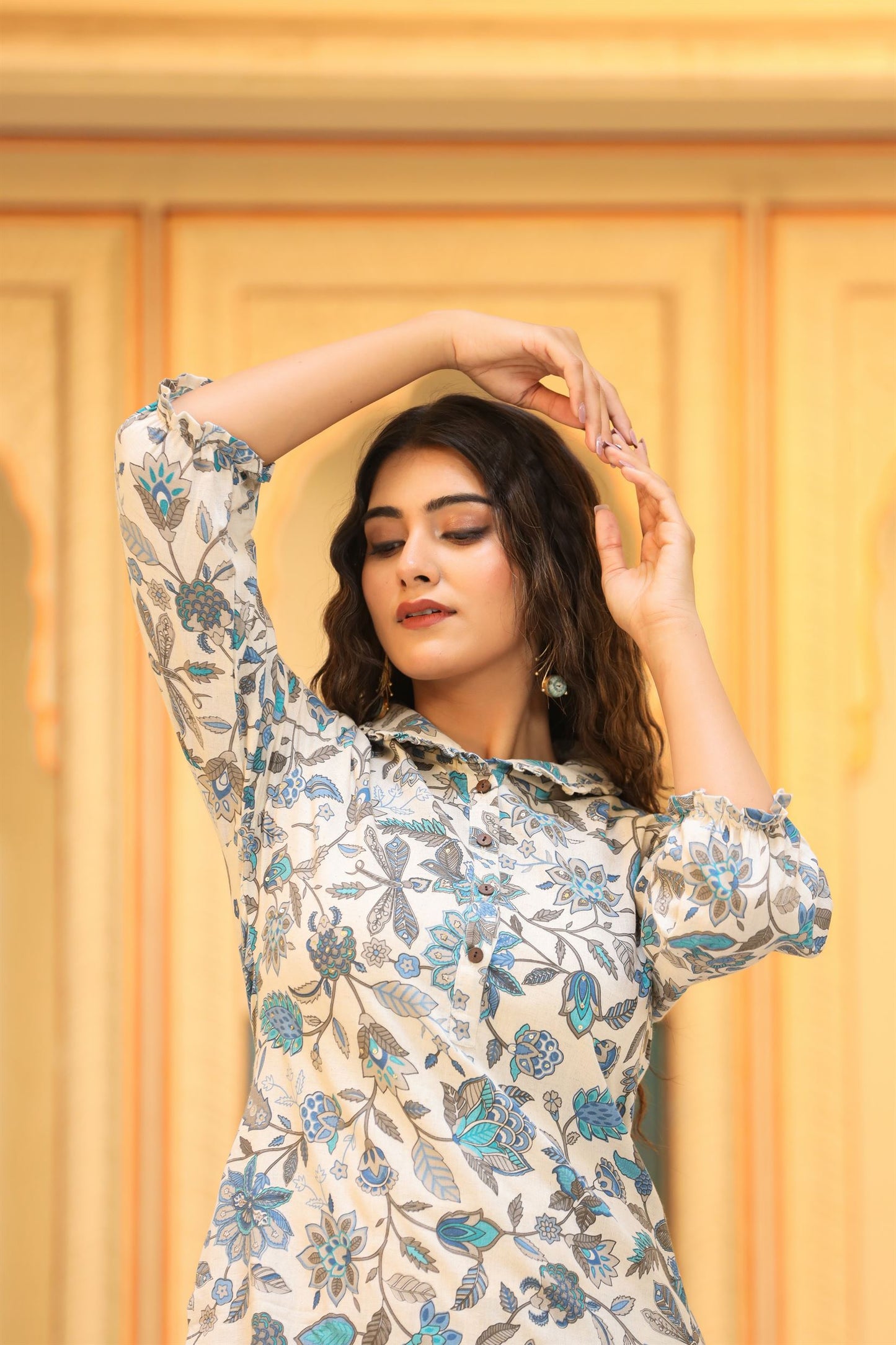 Blue Phulwari Co-ord Set