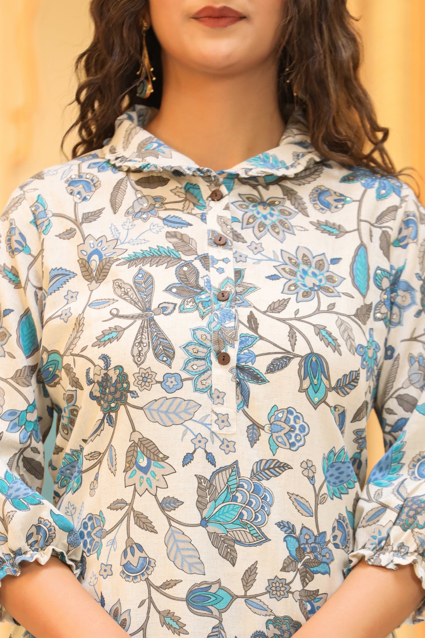 Blue Phulwari Co-ord Set