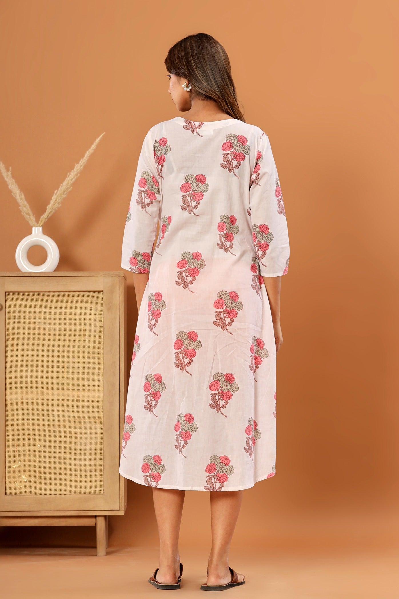 White Floral Maternity Dress