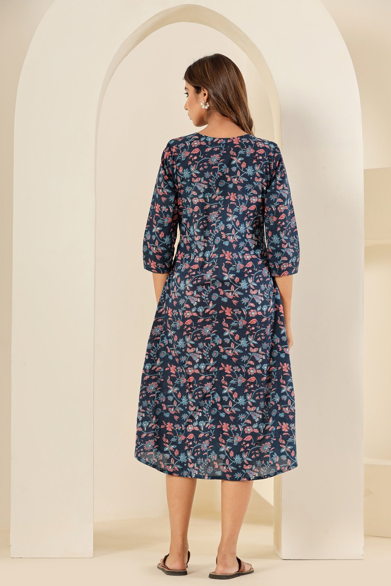 Cuchikoo by Laali Forever Love Floral Blue Maternity Dress