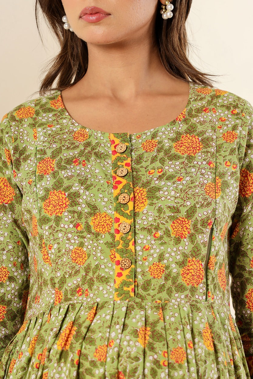 Cuchikoo by Laali Spring Green Maternity Dress