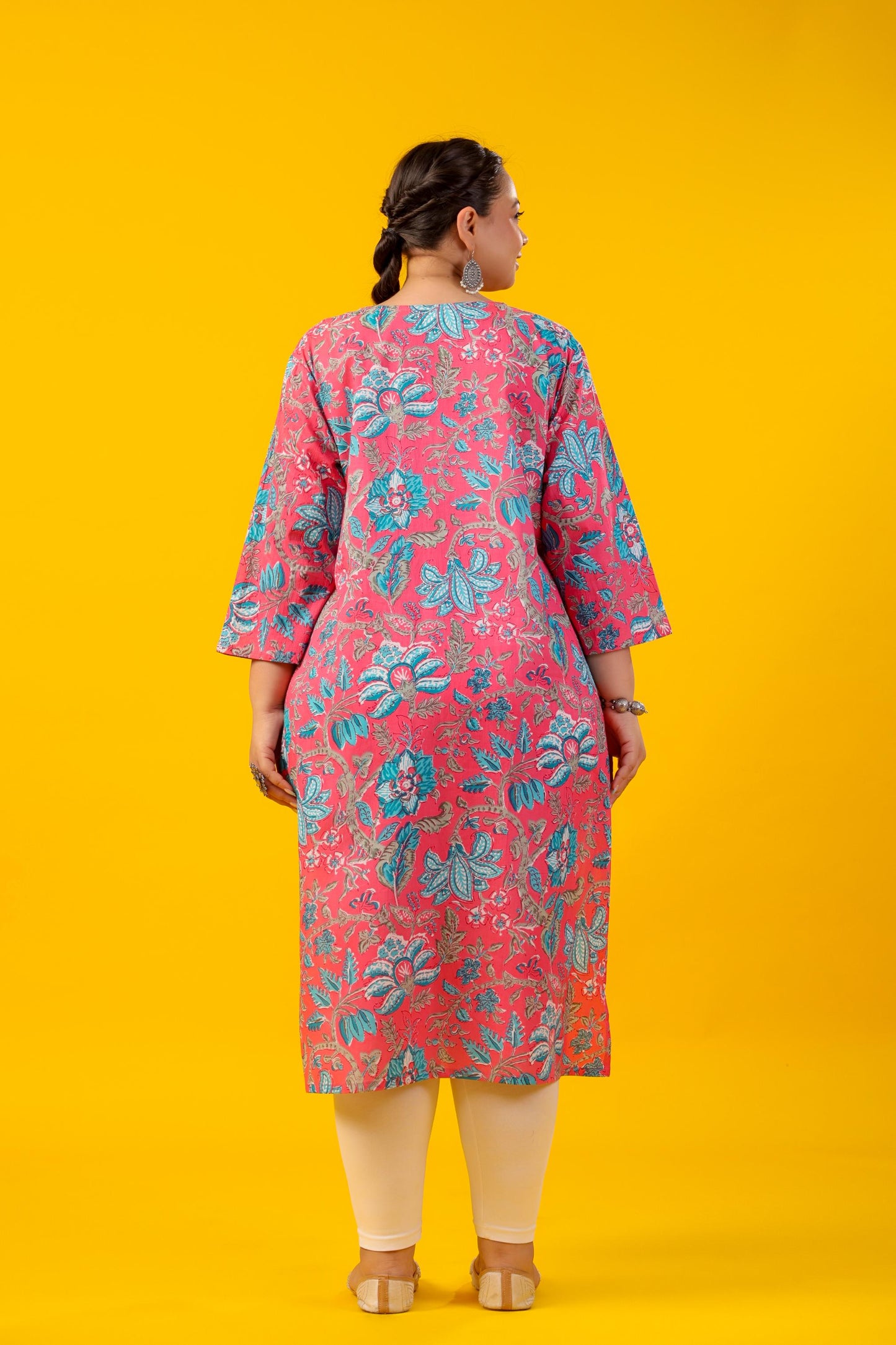 Floral Breeze Plus Size Cotton Kurti