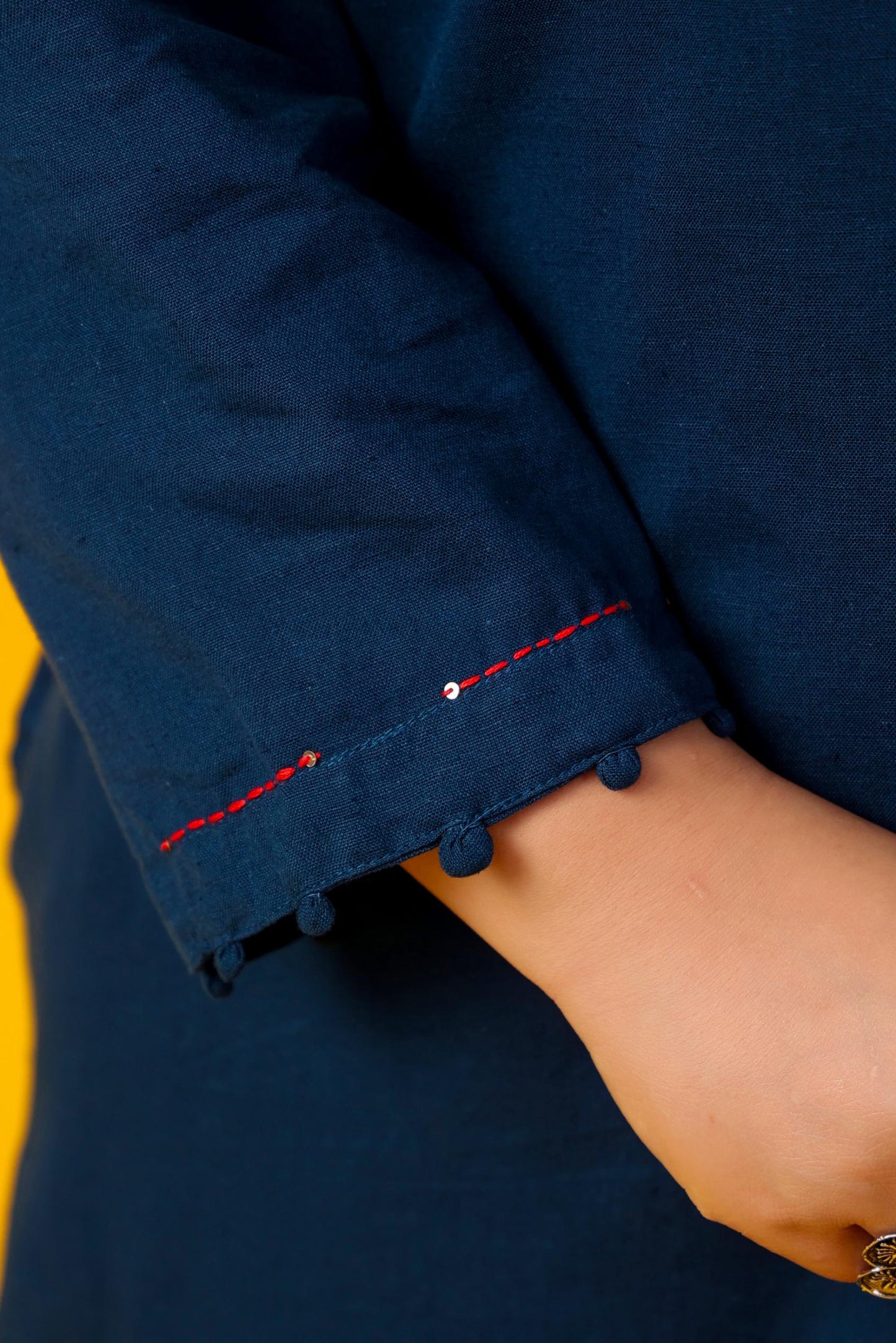 Blue Sorbet Plus Solid Kurta Pant Set