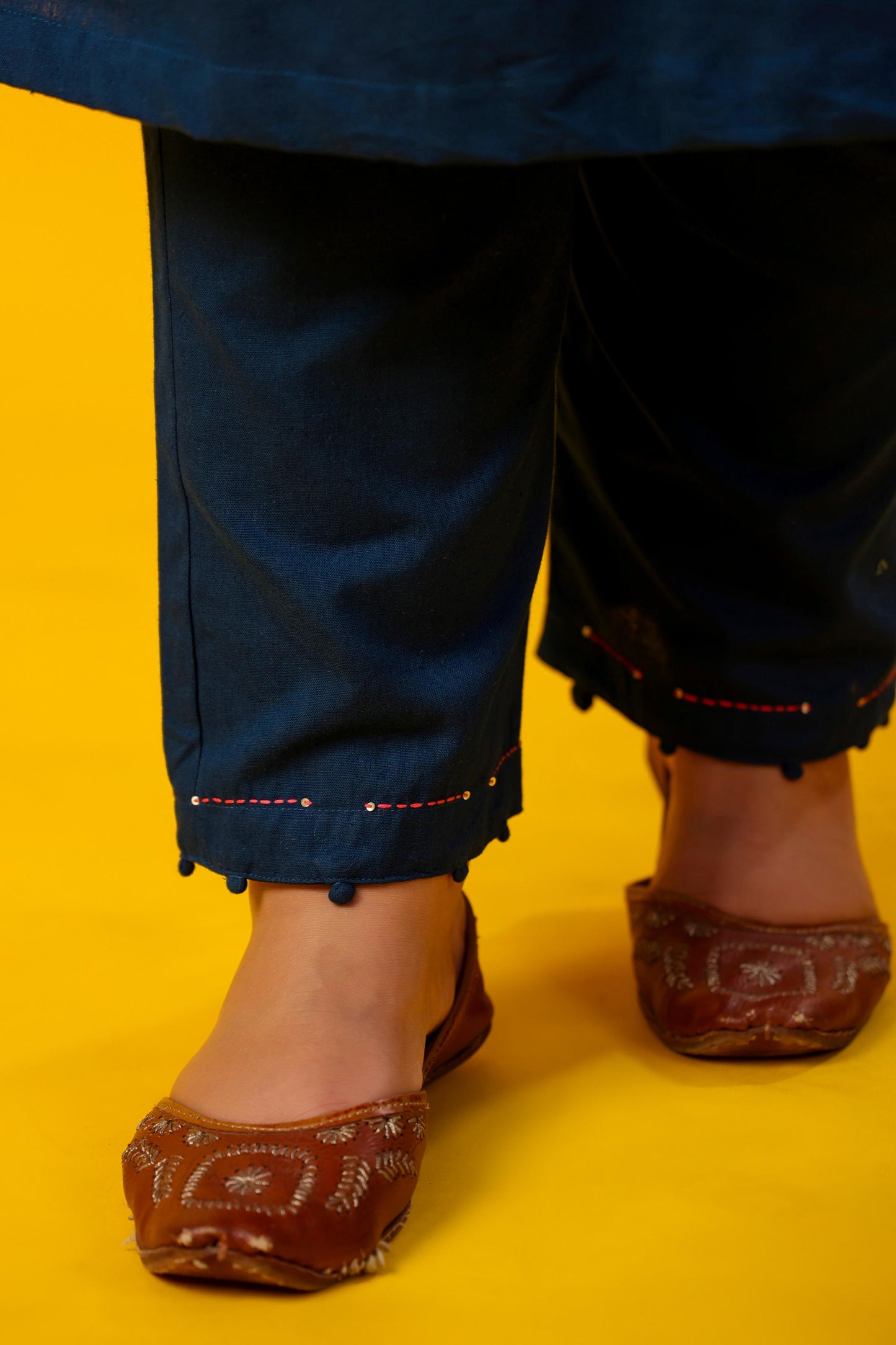 Blue Sorbet Plus Solid Kurta Pant Set