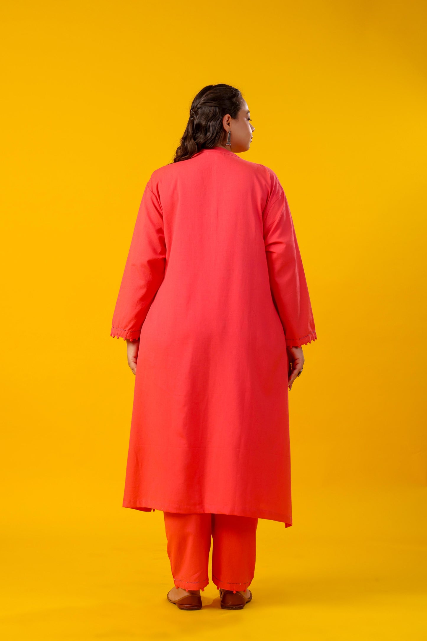 Very Strawberry Plus Solid Kurta Pant Set