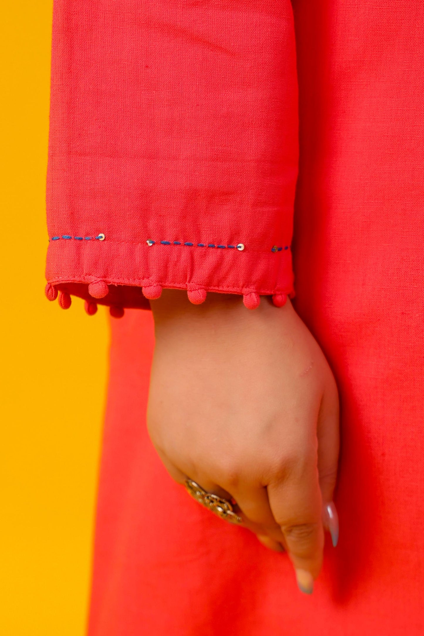 Very Strawberry Plus Solid Kurta Pant Set