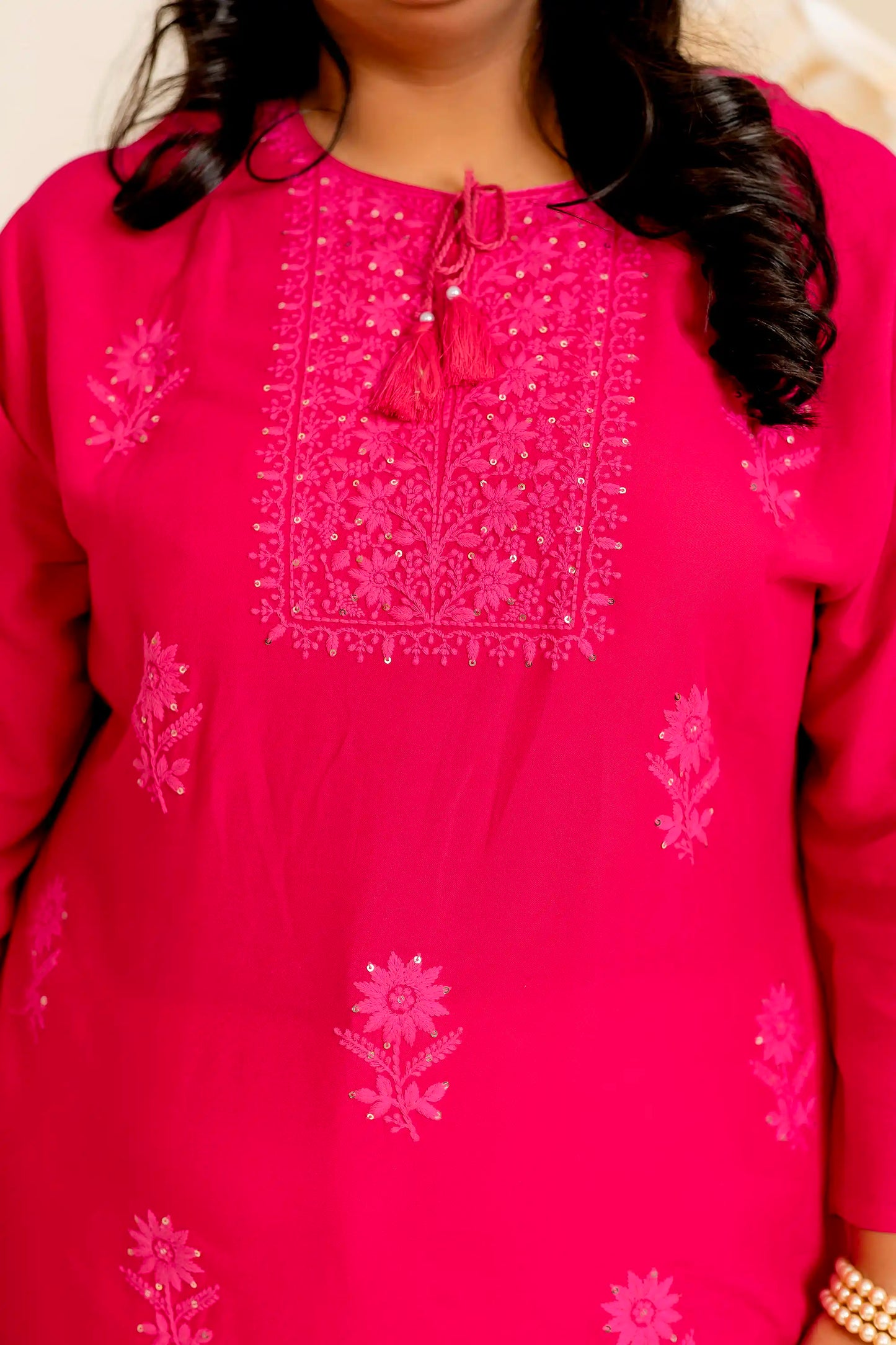 Rani Tassel Detailing Plus Kurti