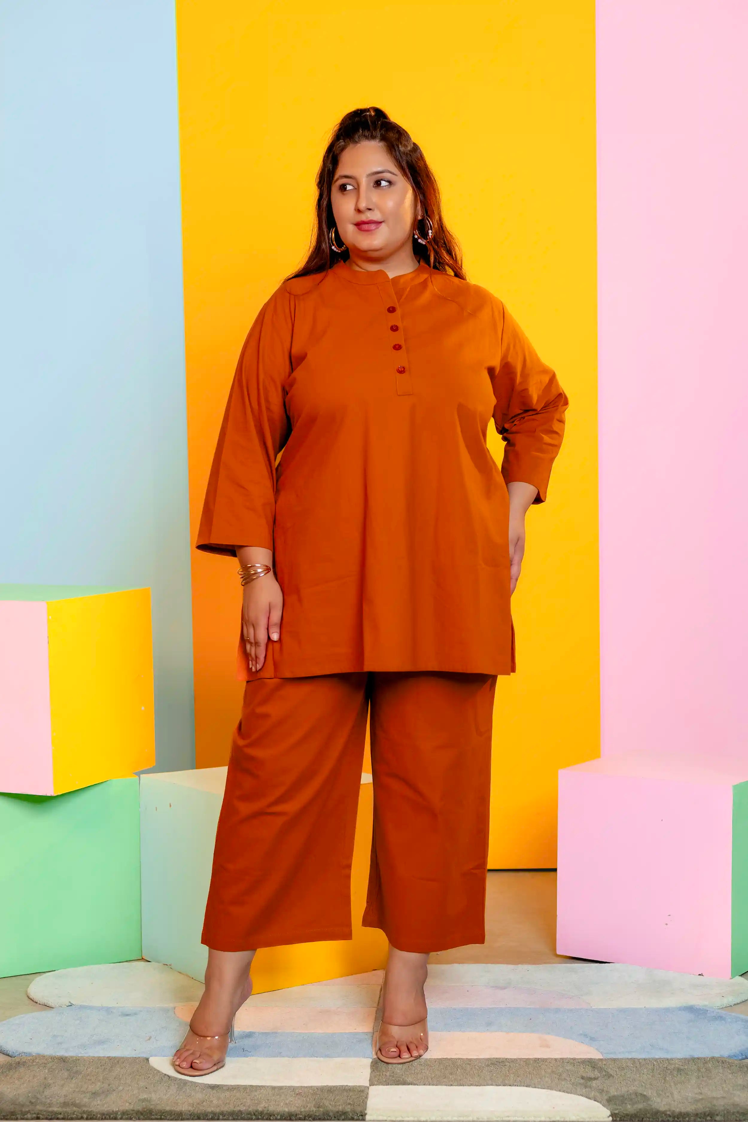Mocha Solid Plus Co ord LaaliJaipur mocha-solid-plus-co-ord-laalijaipur