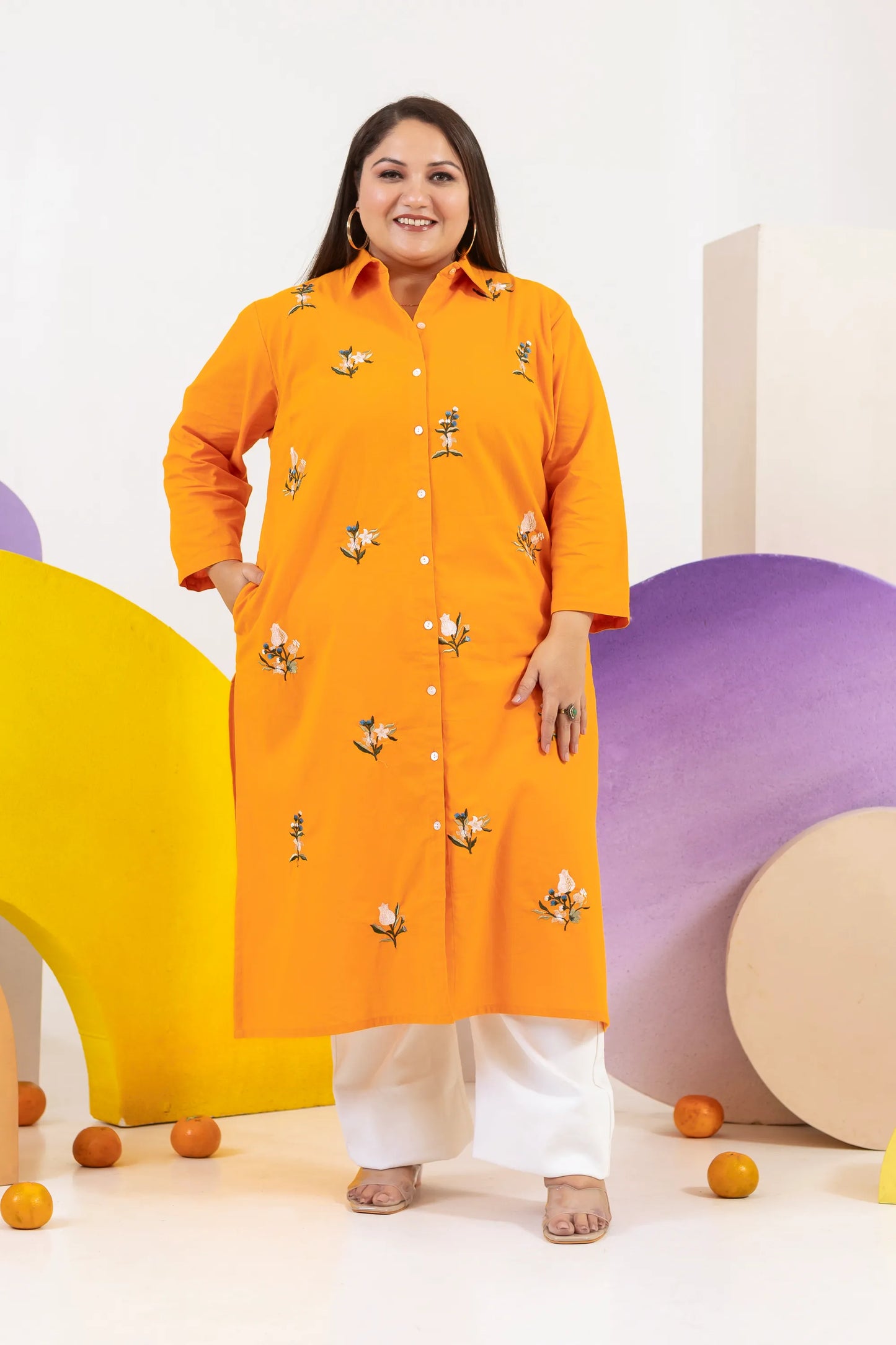Zesty Bloom Cotton Flex Plus Size Kurti