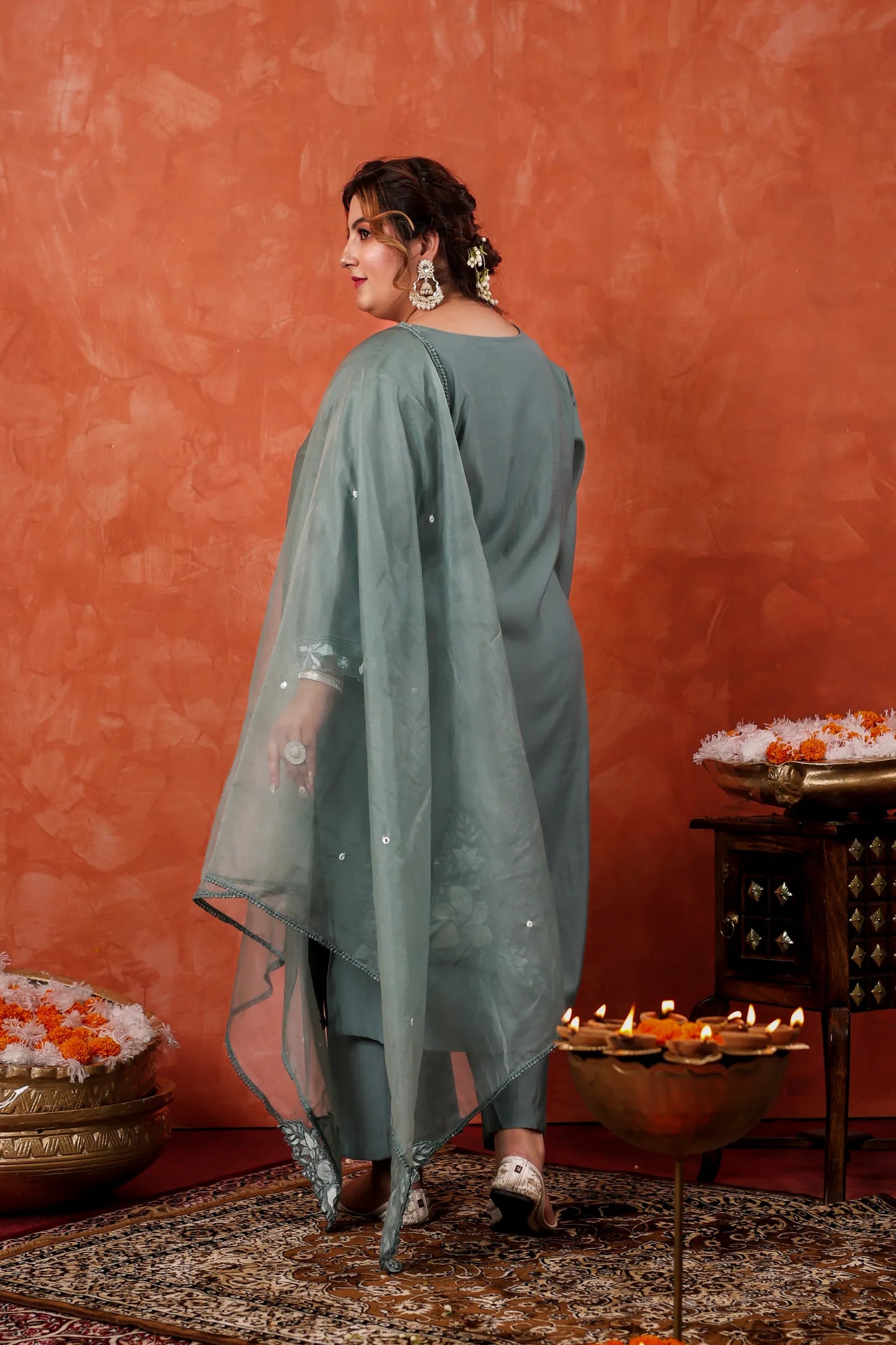 Saanjh Organza Dupatta Plus Size Suit