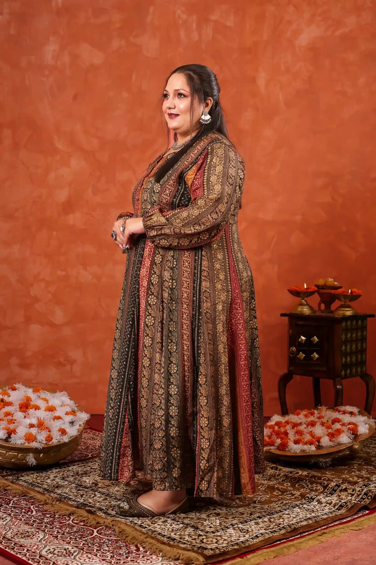 Heer Black Golden Dress