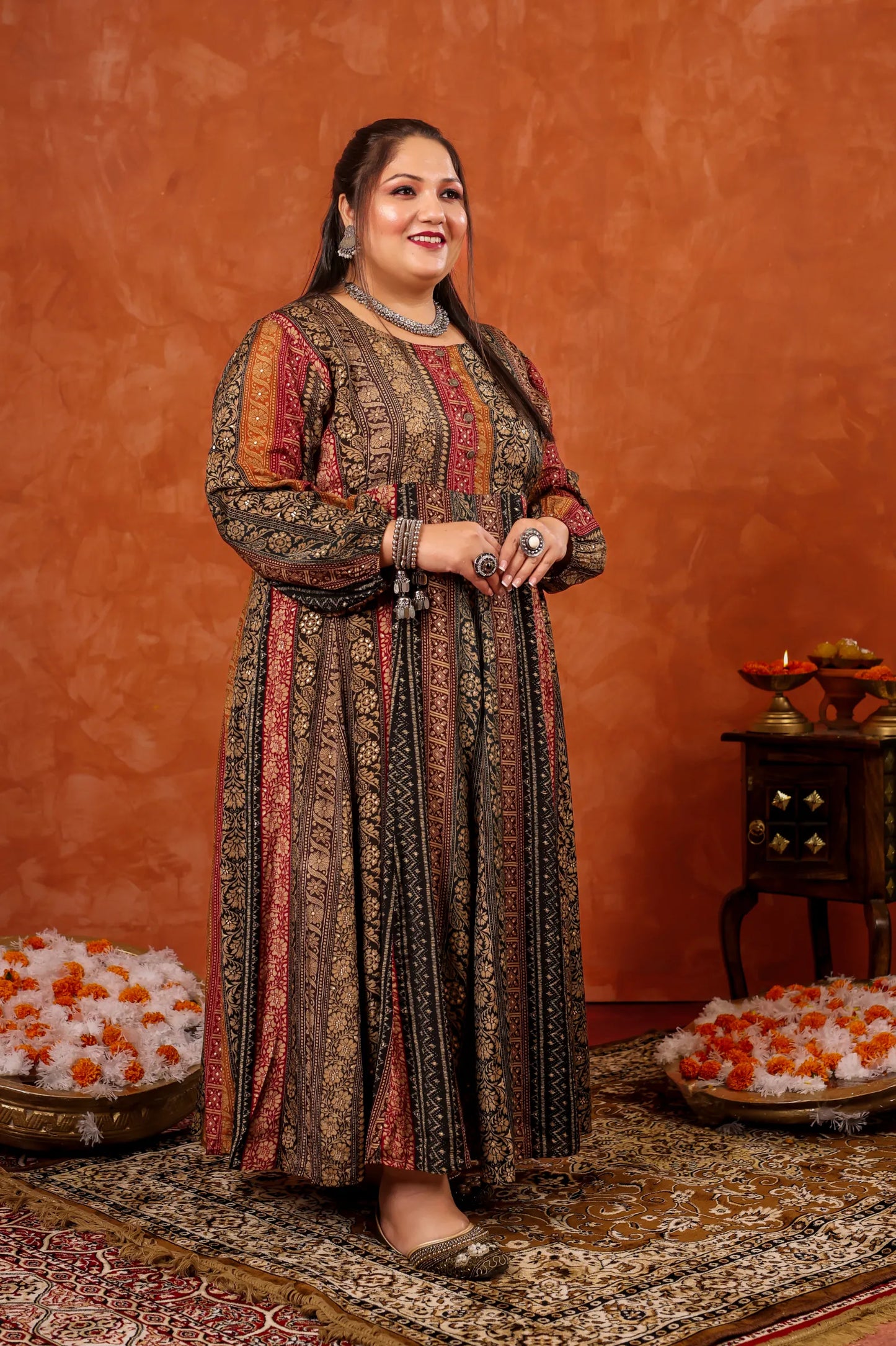 Heer Black Golden Dress