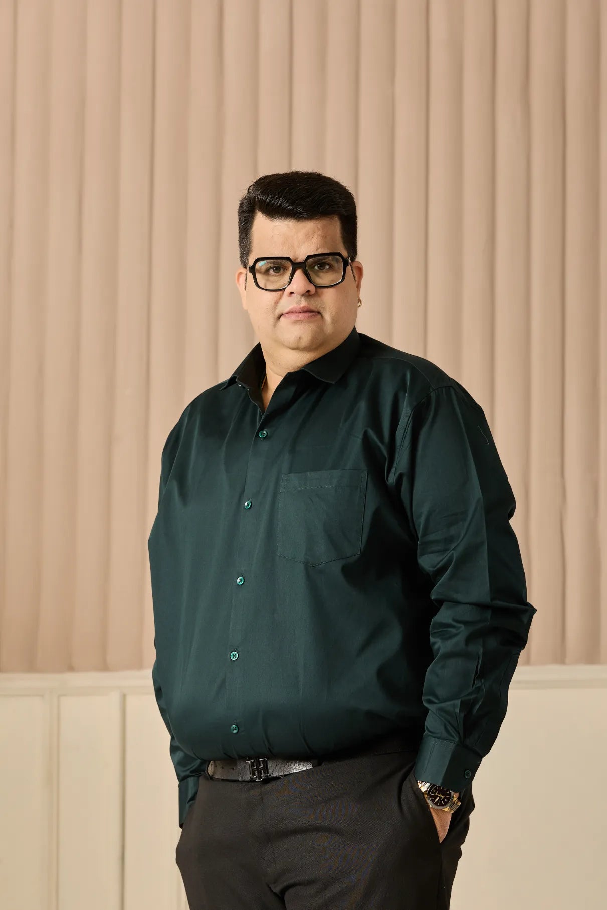 Pine Green Men's Plus Size Shirt