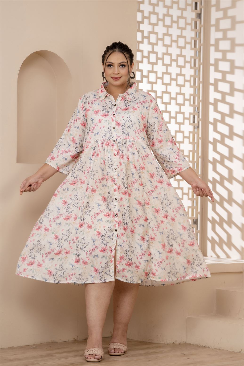 Multi-floral Plus Size Dress