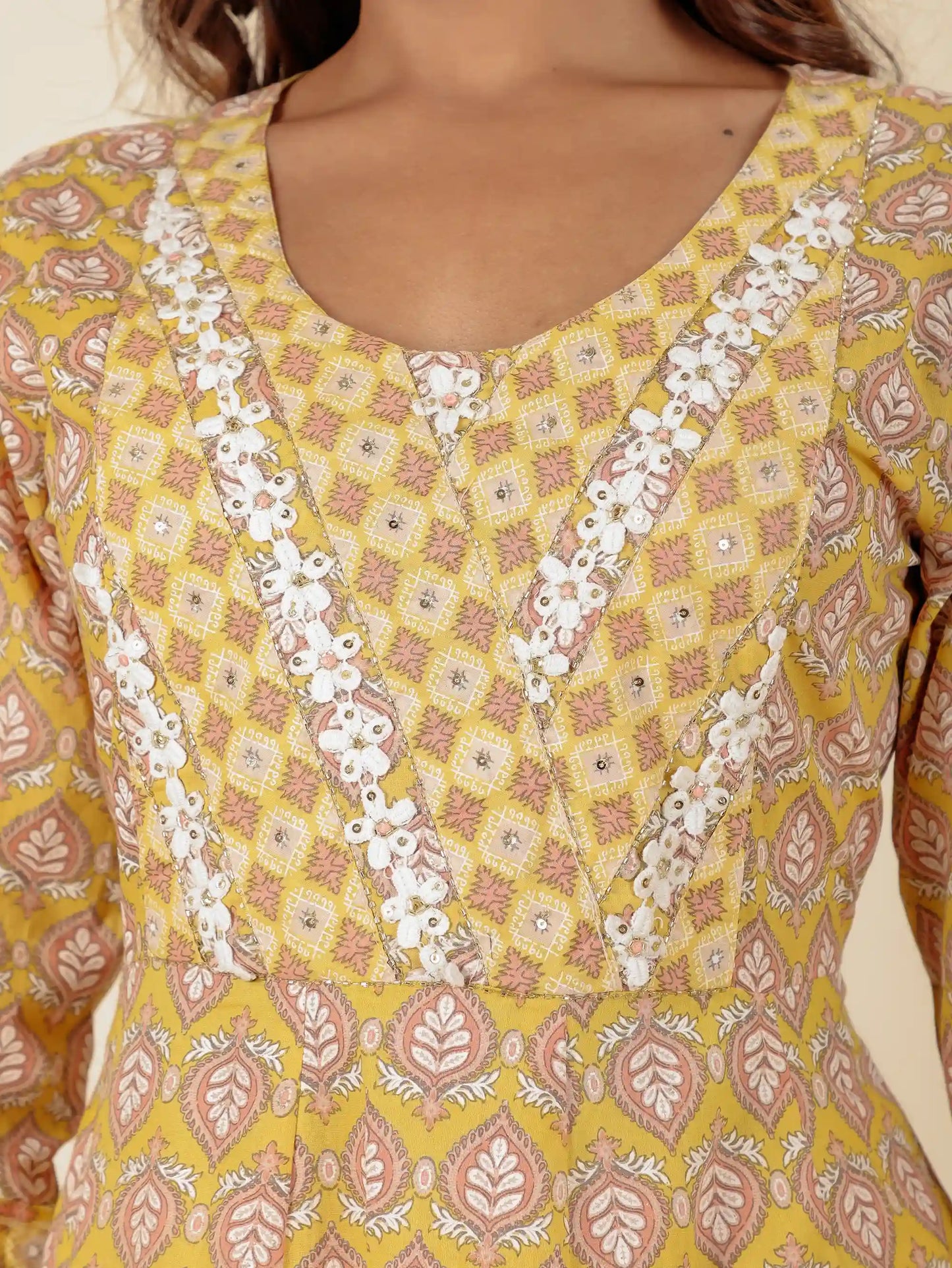 Yellow Anarkali Suit Set