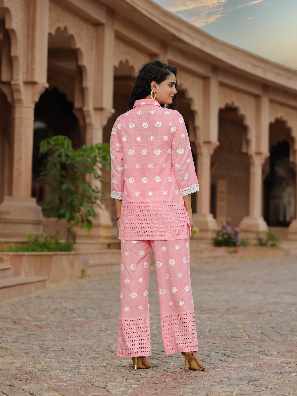 Blush Up Pink Schiffli Co-ord Set