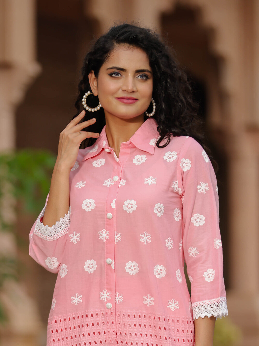 Blush Up Pink Schiffli Co-ord Set