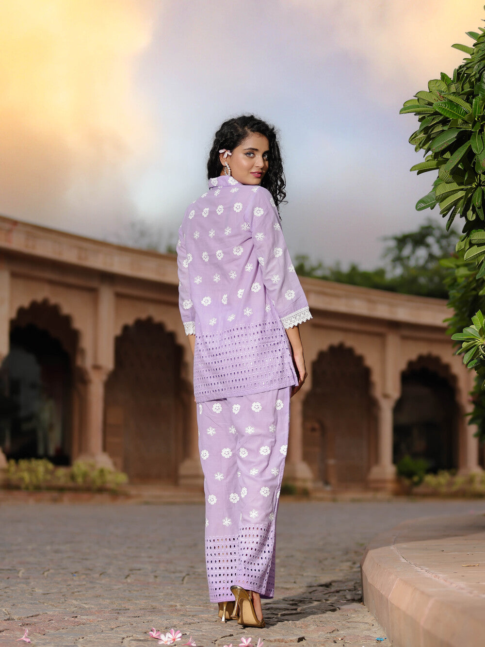 Lilac Fever Schiffli Co-ord Set