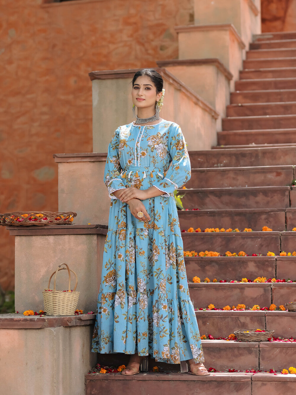 Blue Tassel Belt Dress