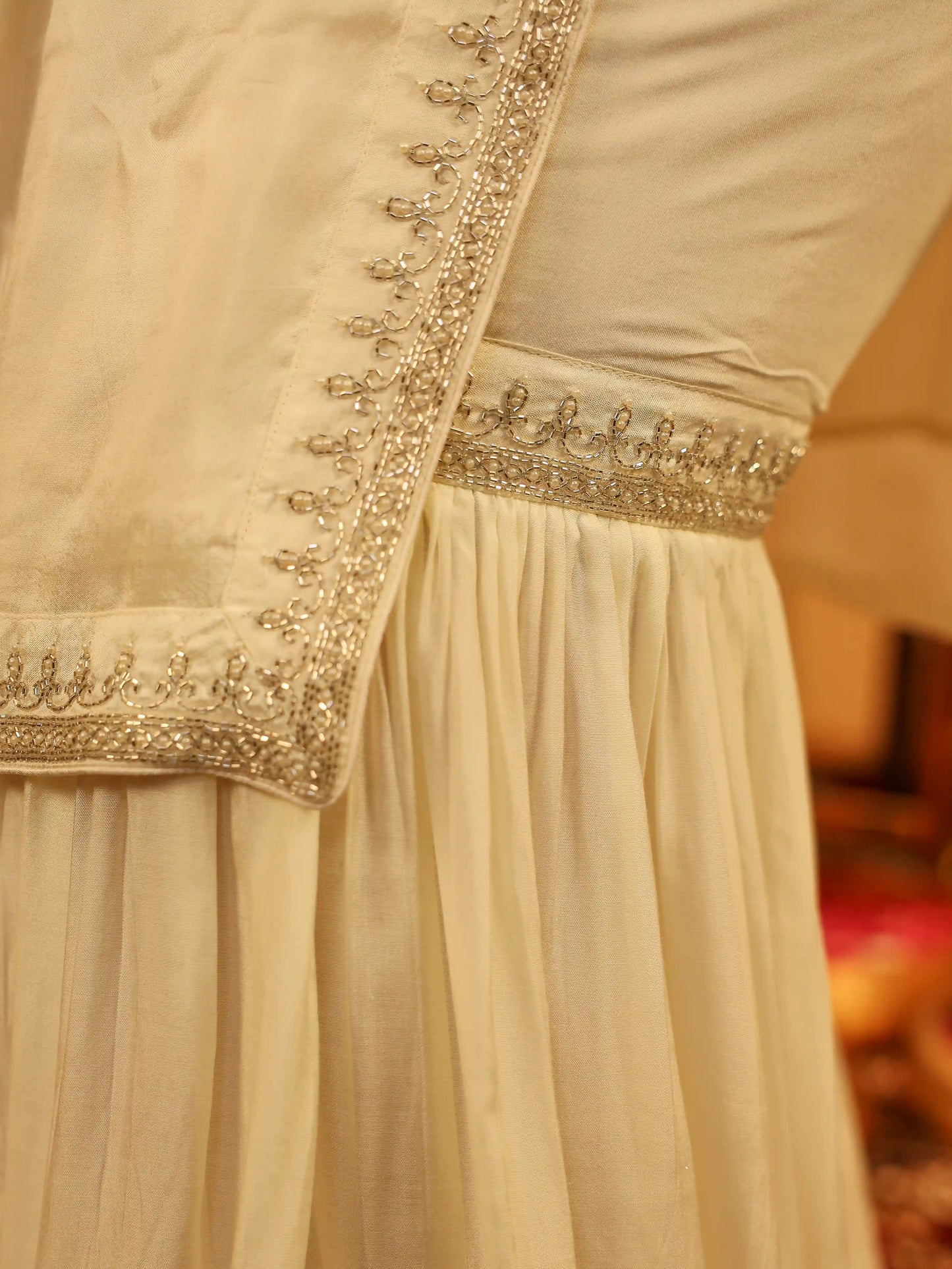 Tara Off- White Plus Size Sharara Set