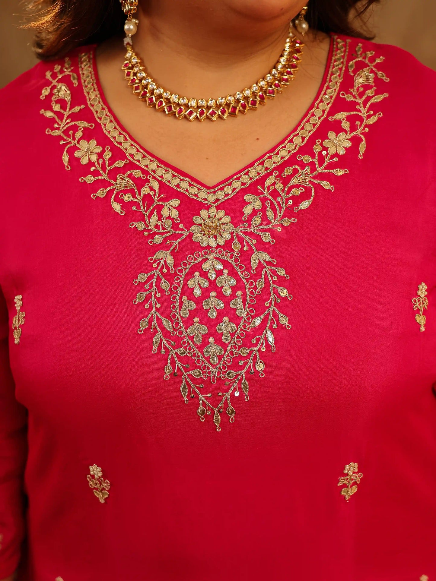 Gul Rani Pink Plus Size Skirt Set