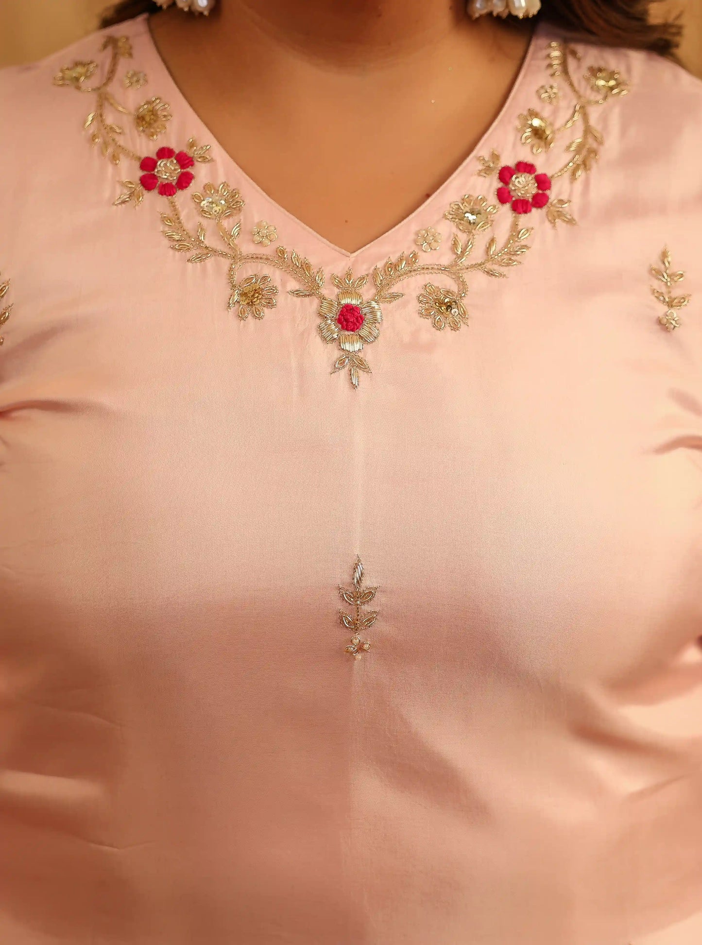 Roshni Light Pink Plus Size Skirt Set