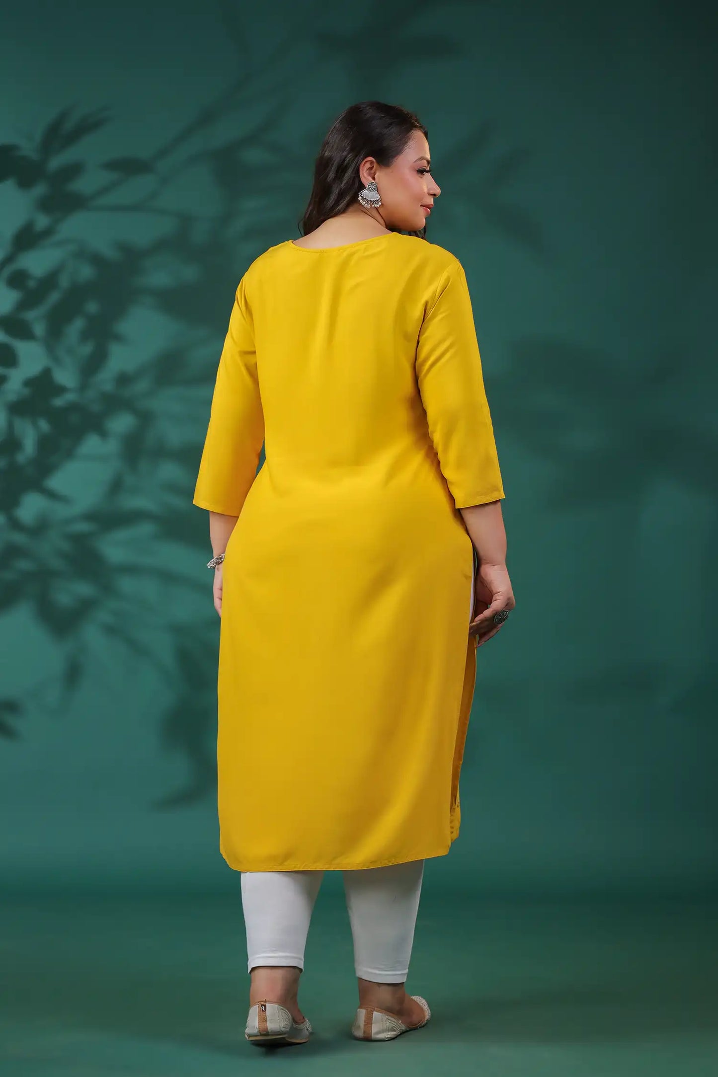Mustard Tassel Detailing Plus Kurti