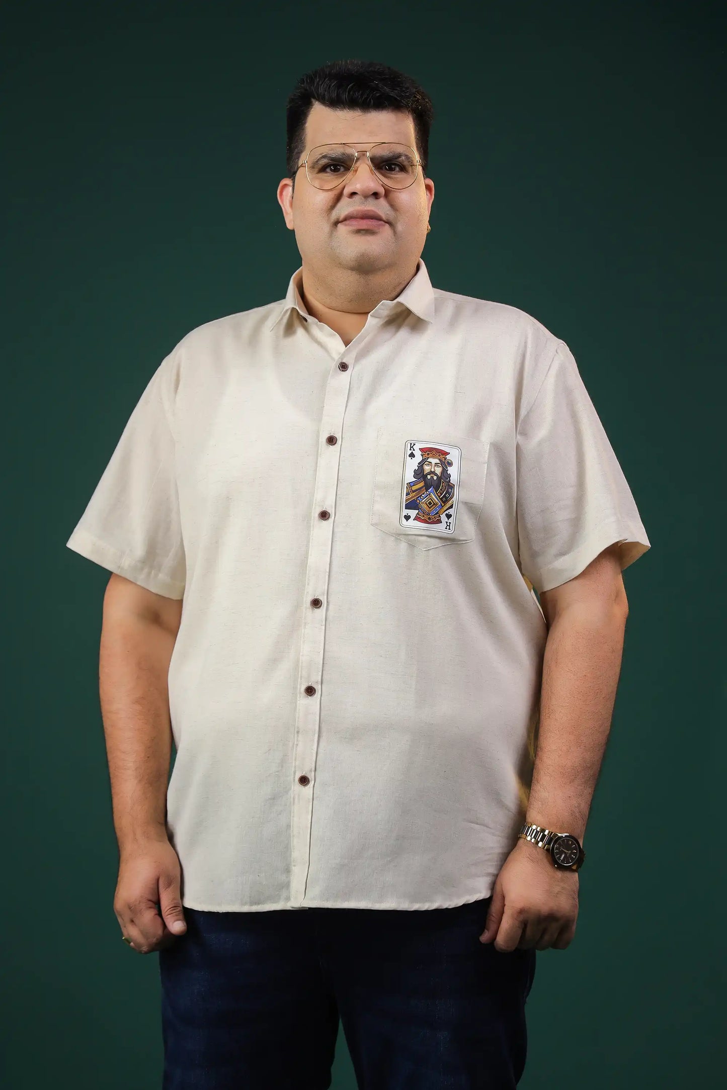 True King Plus Men Cotton Shirt