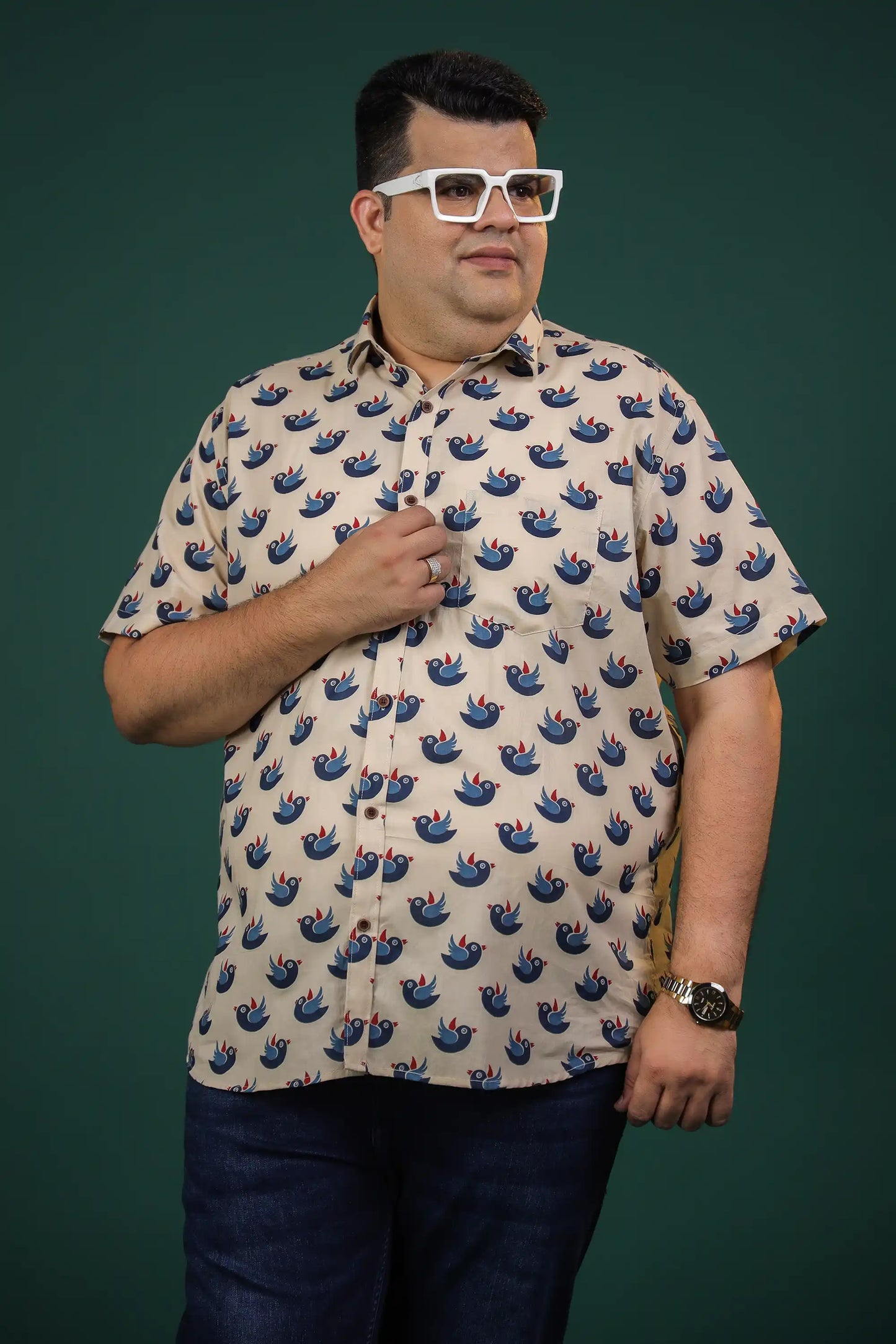 Birdie Plus Men Cotton Shirt