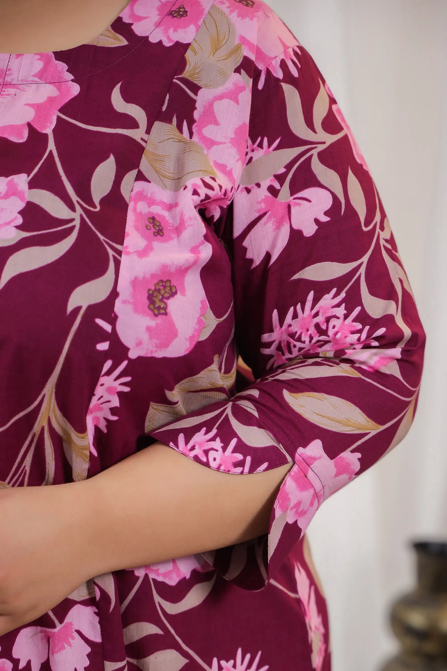 Orchid Floral Plus Cotton Kurti