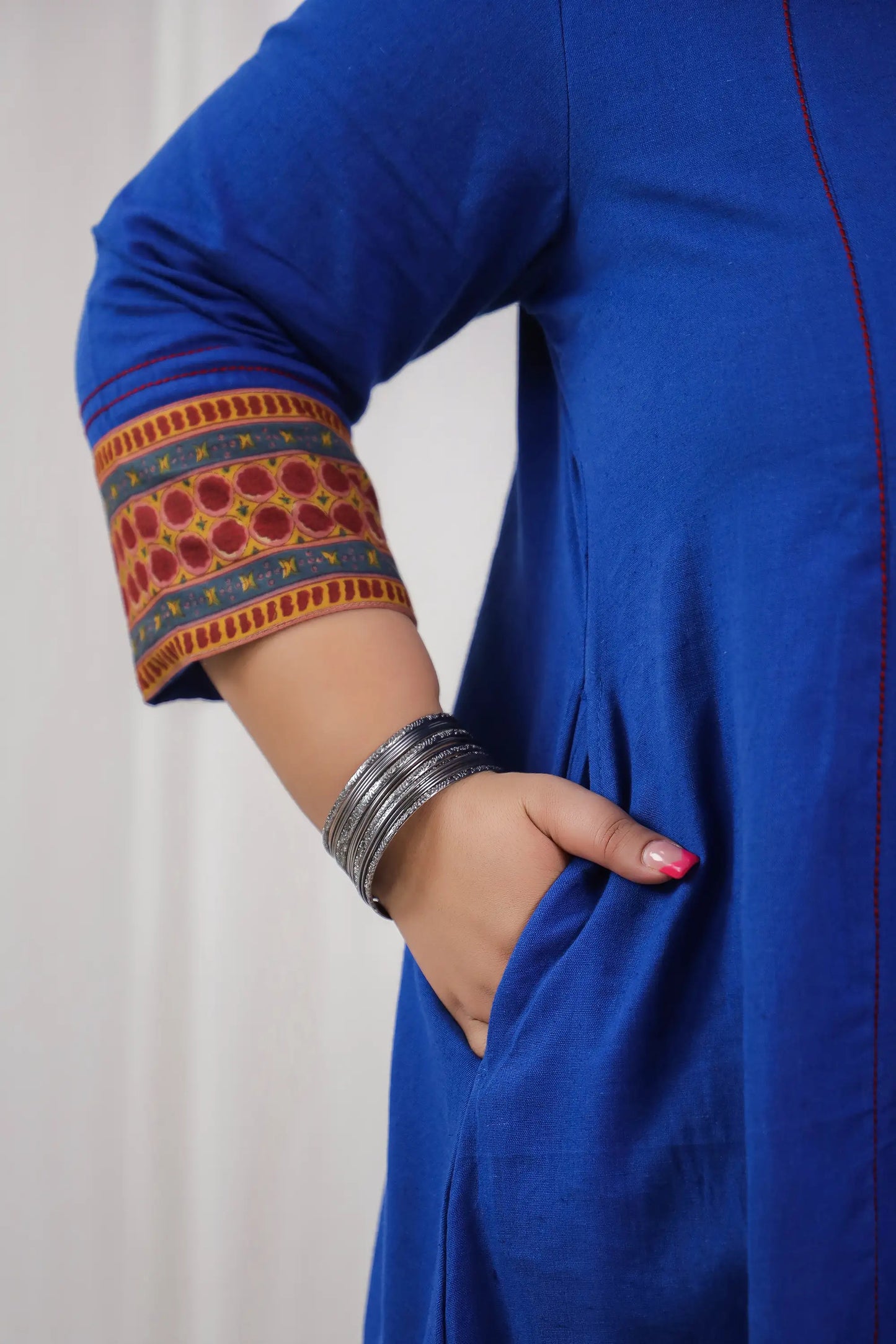 Ruhi Blue Plus Kurta Pant Set