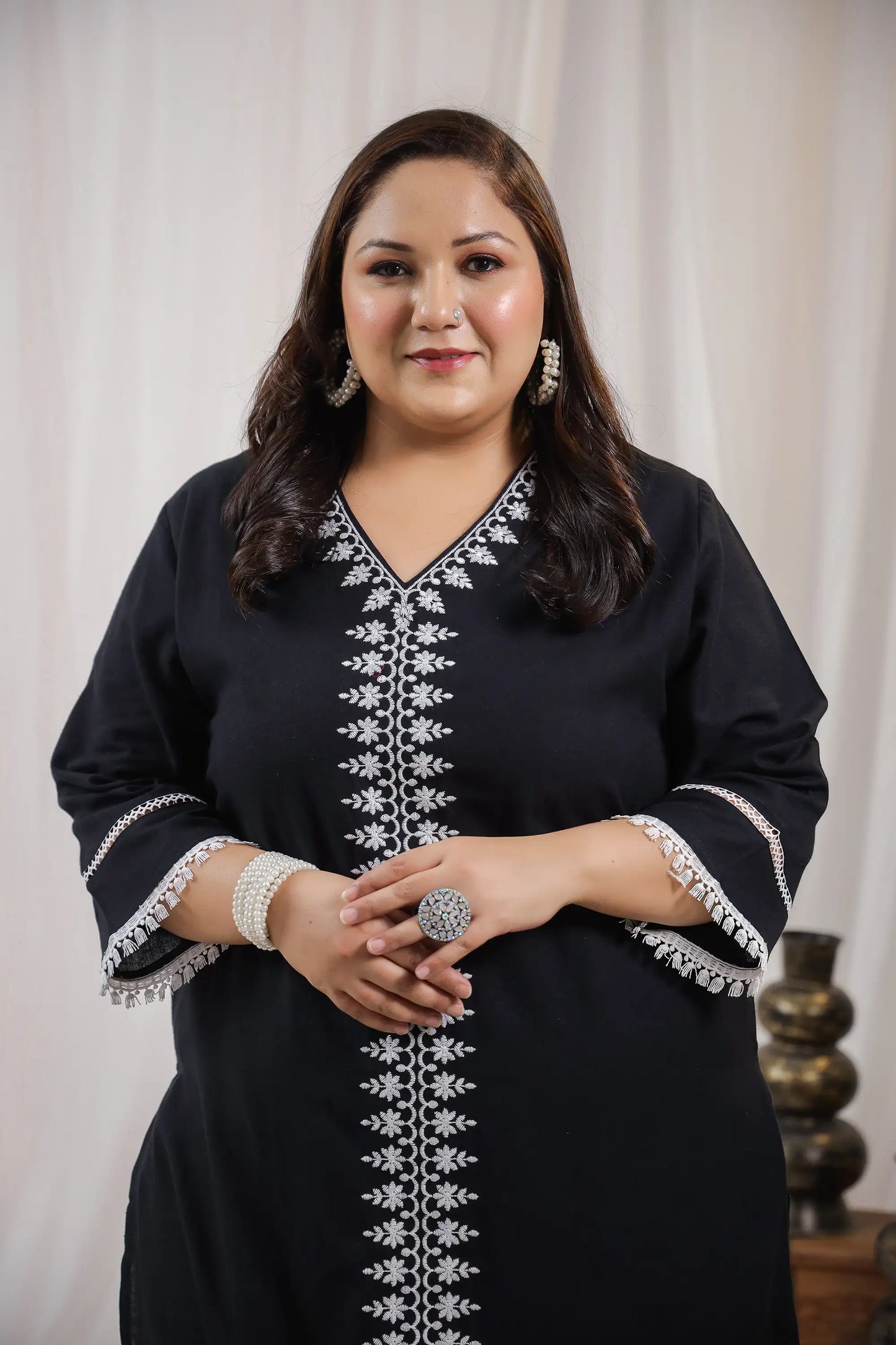 Adira Black Lace Plus Suit Set