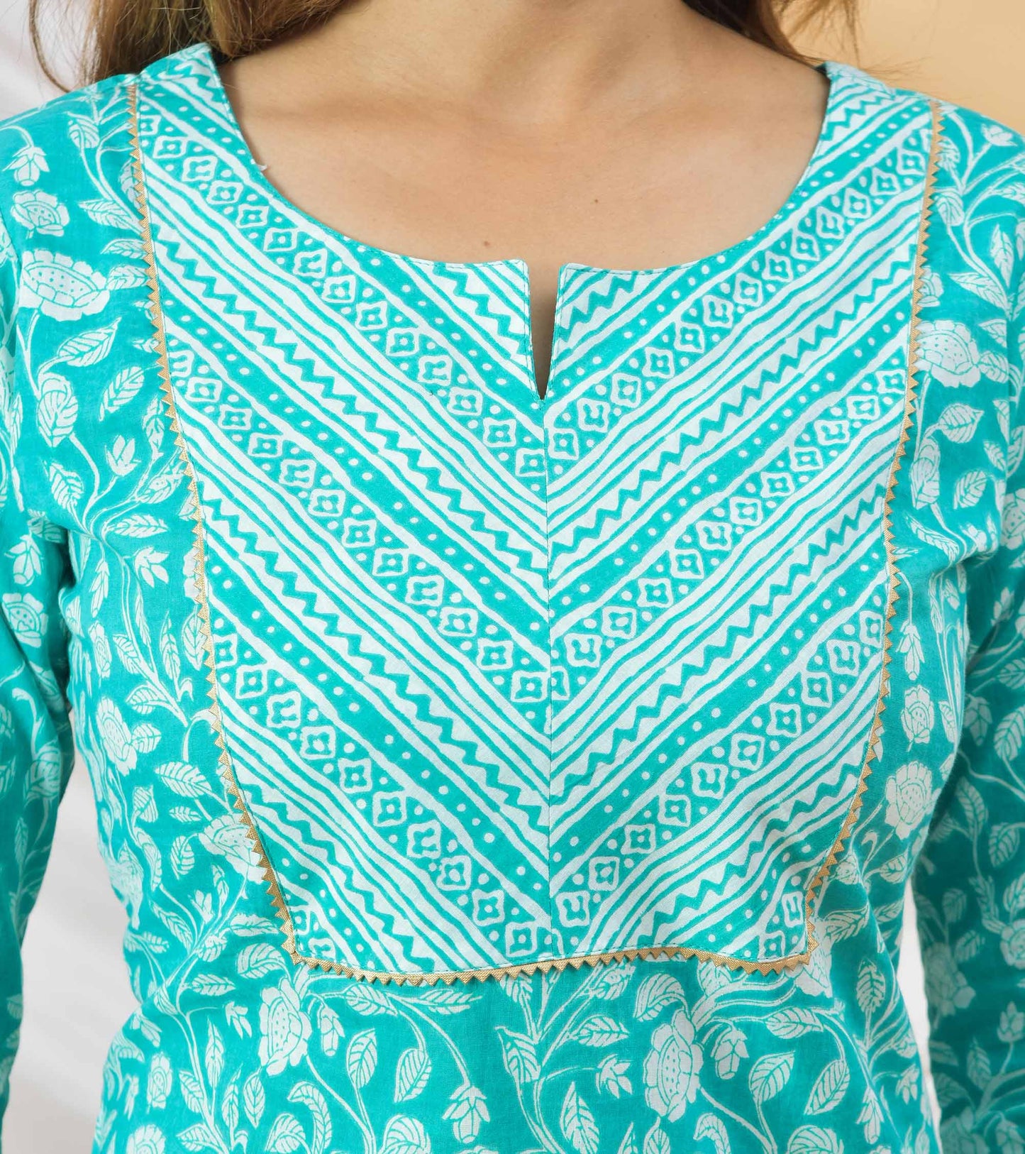 Firozi Cotton Kurta Pant Set