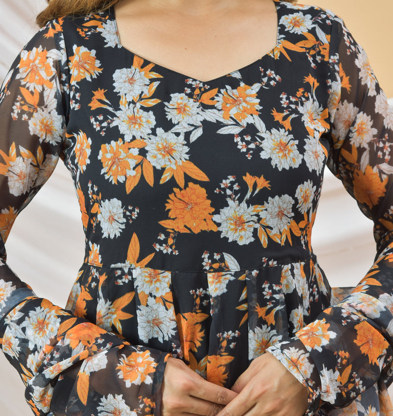 Black Malang Anarkali With Dupatta