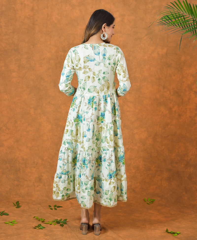 Blue Green Patta Dress